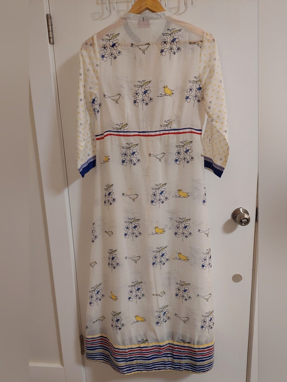 Biba pretty white and yellow layered kurta - Picture 4 of 9